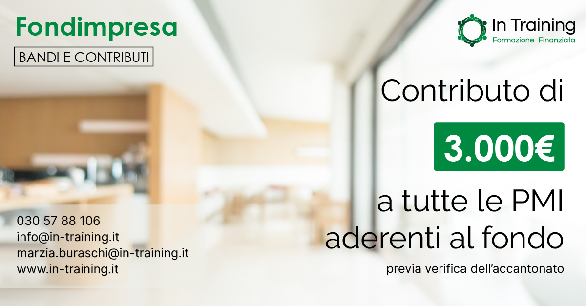 Novità 2024: un contributo di 3.000 € per le PMI - In Training