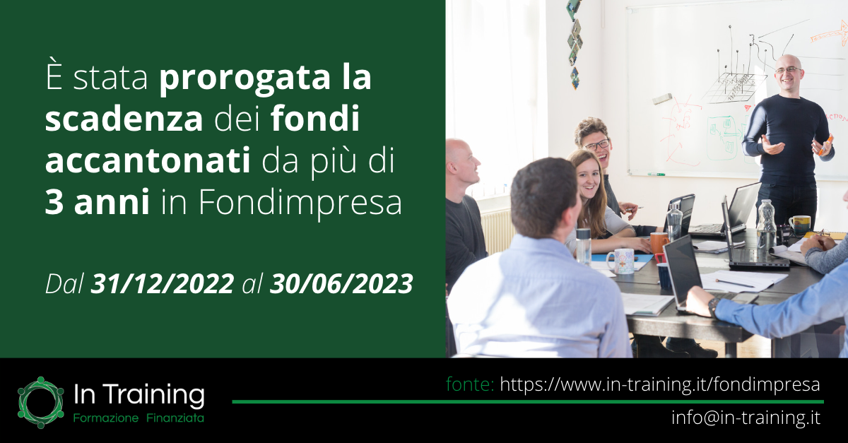 Fondimpresa: prorogata la scadenza dei fondi accantonati da più di 3 anni